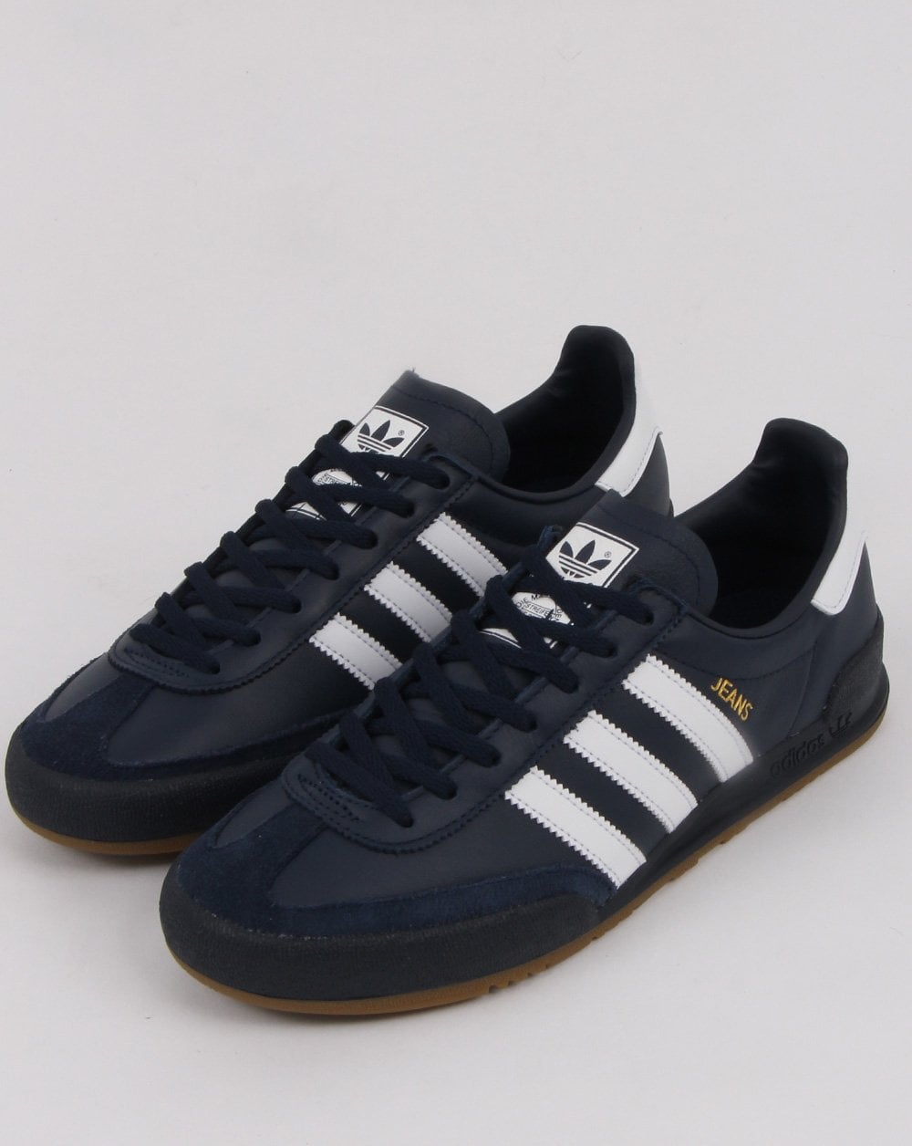 Adidas Jeans Ledersneaker Marineblau/Weiß