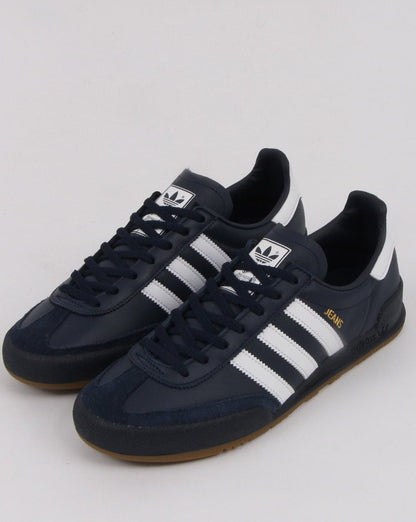 Adidas Jeans Ledersneaker Marineblau/Weiß