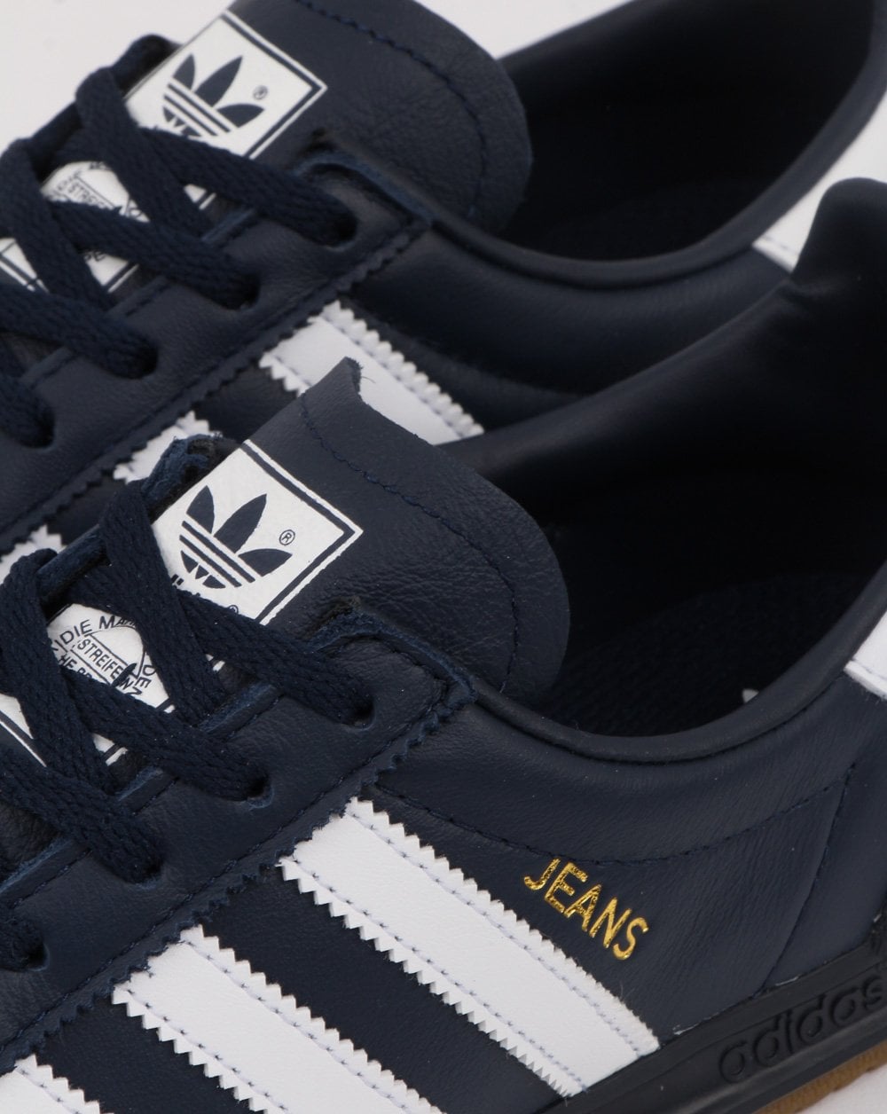 Adidas Jeans Ledersneaker Marineblau/Weiß
