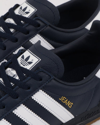 Adidas Jeans Ledersneaker Marineblau/Weiß