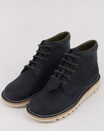 Kickers – Hohe Wildlederstiefel in Marineblau