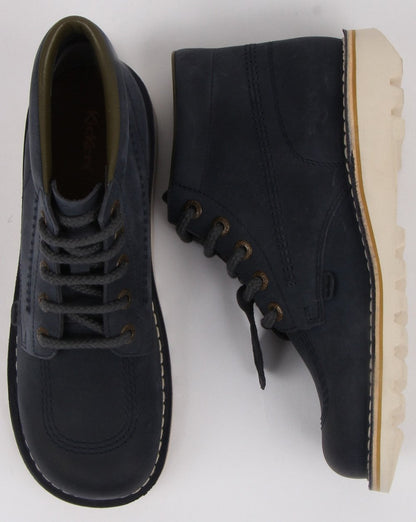 Kickers – Hohe Wildlederstiefel in Marineblau
