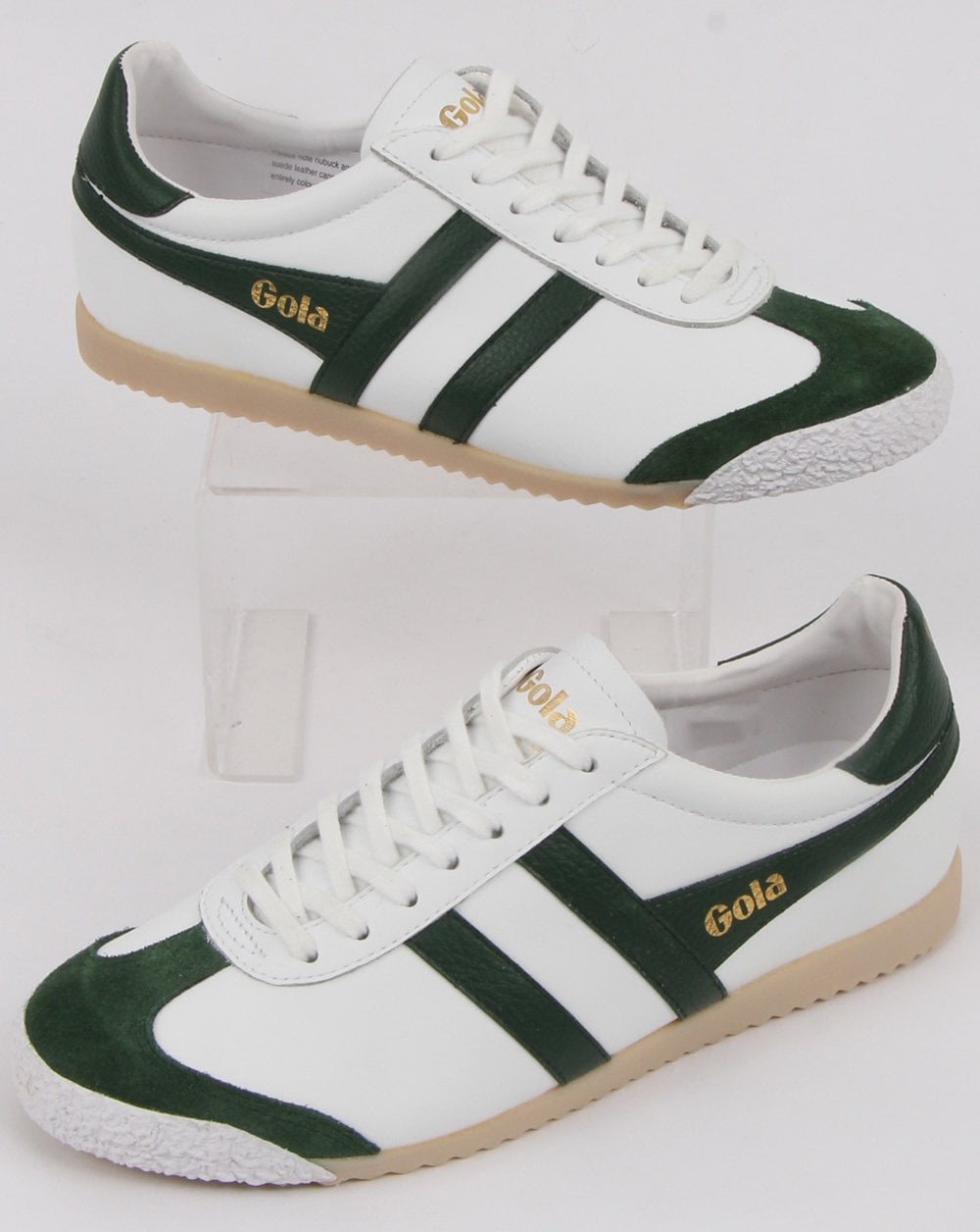 Gola Harrier 60er-70er Ledersneaker Weiß/Grün