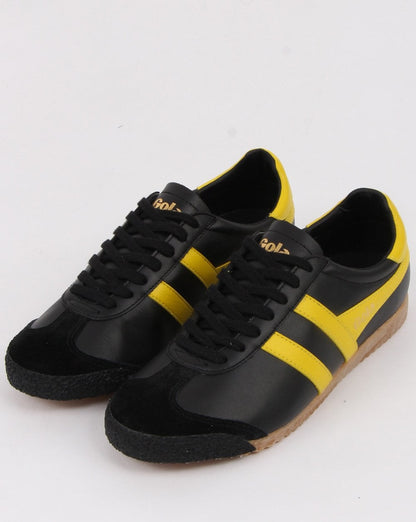 Gola Harrier 60er-70er Ledersneaker Schwarz/Gelb