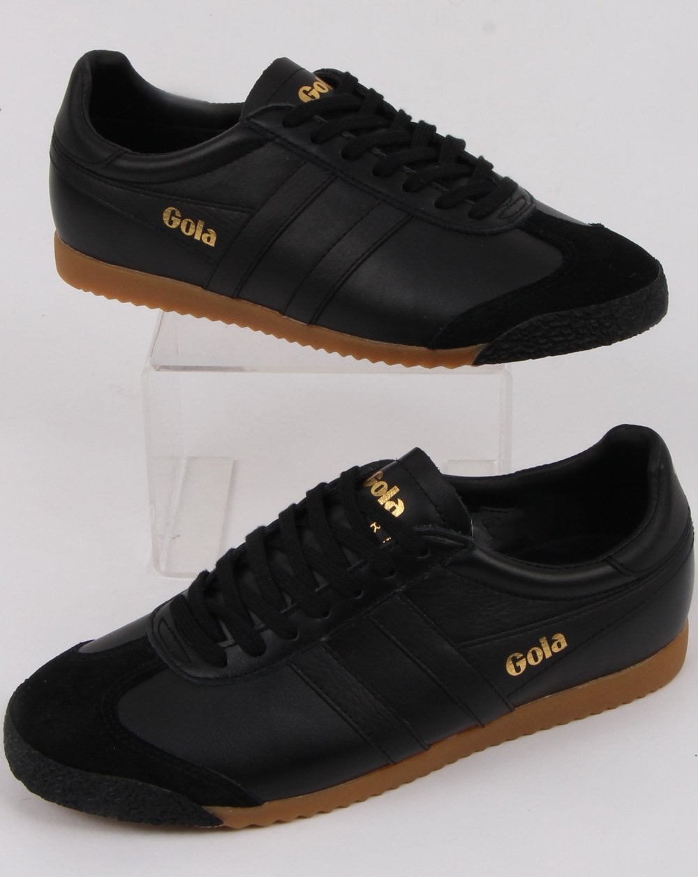 Gola Harrier 50 Ledersneaker Schwarz/Schwarz