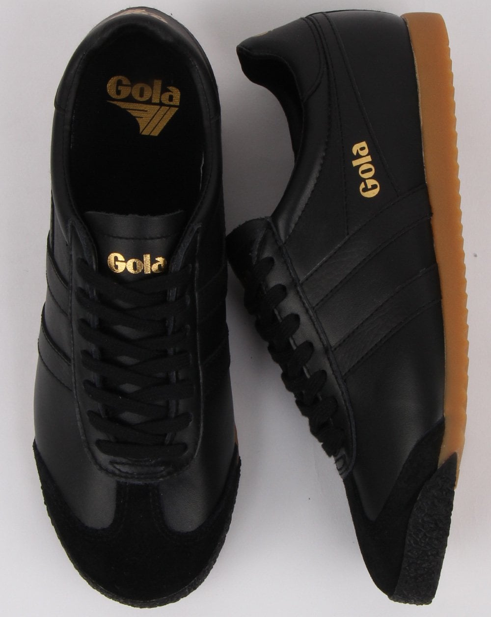 Gola Harrier 50 Ledersneaker Schwarz/Schwarz