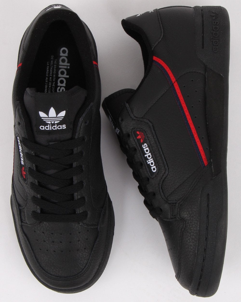 Adidas Continental 80 Sneakers Schwarz/Scharlachrot/Marineblau
