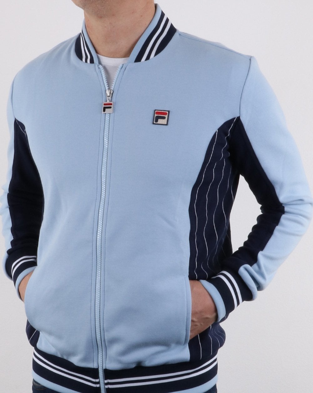 Fila Vintage Settanta Mk1 Trainingsjacke, weicher Himmel/Marineblau