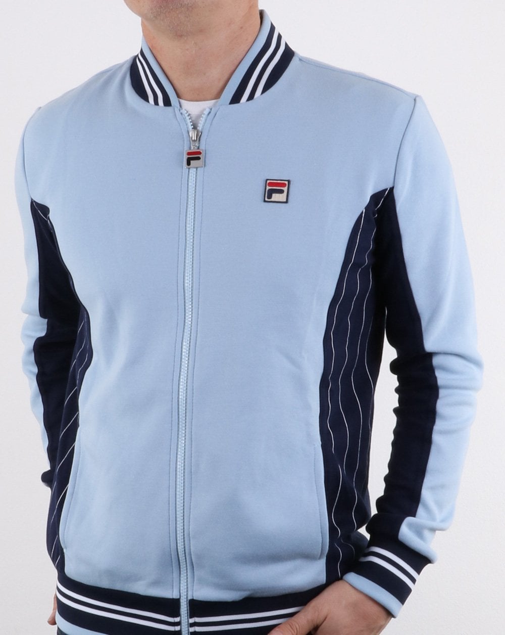 Fila Vintage Settanta Mk1 Trainingsjacke, weicher Himmel/Marineblau