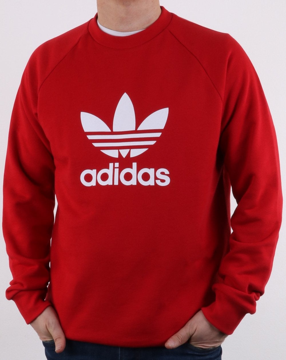 Adidas Originals Trefoil Crew Sweatshirt Power Rot