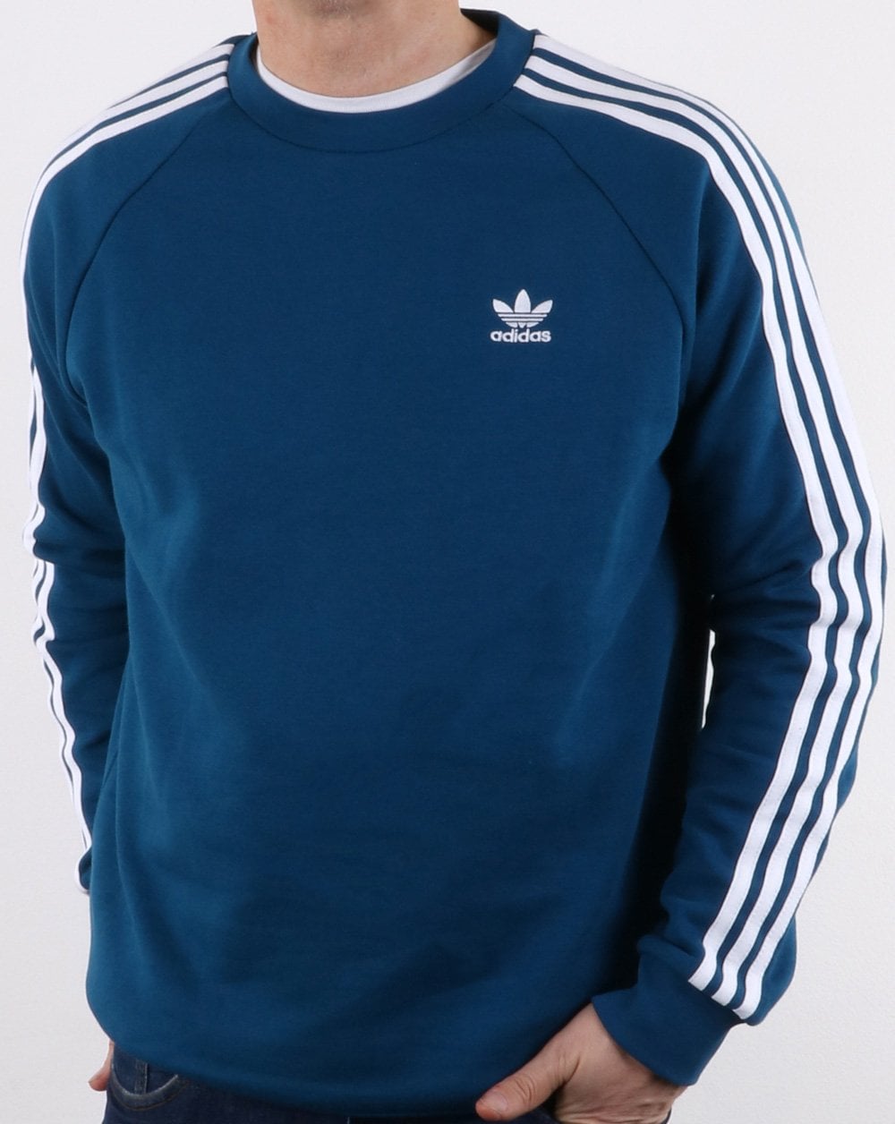 Adidas Originals 3-Streifen-Rundhalspullover, Dunkelblau