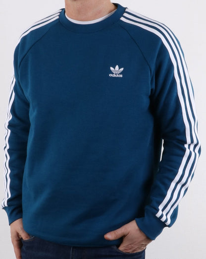 Adidas Originals 3-Streifen-Rundhalspullover, Dunkelblau