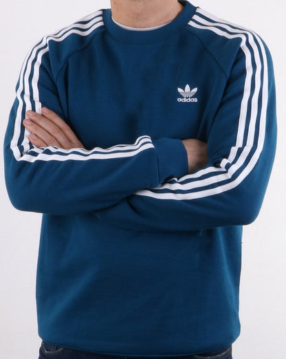 Adidas Originals 3-Streifen-Rundhalspullover, Dunkelblau