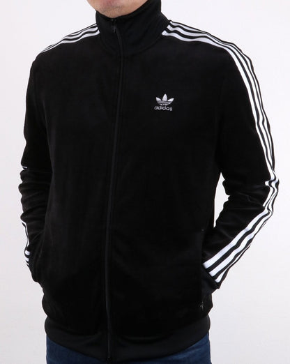 Adidas Originals – Schwarzes Velours-Trainingsoberteil
