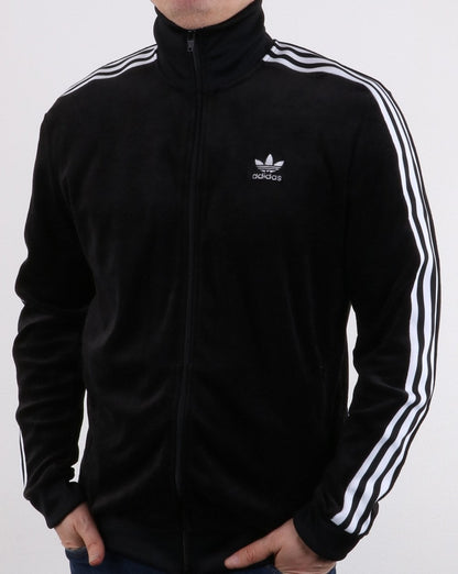 Adidas Originals – Schwarzes Velours-Trainingsoberteil