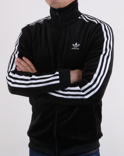 Adidas Originals – Schwarzes Velours-Trainingsoberteil