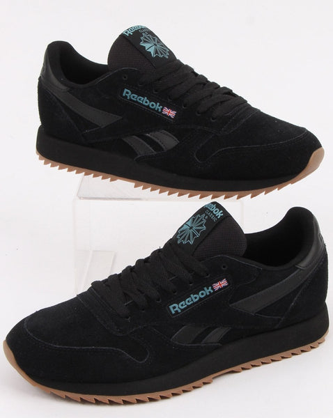 Reebok Classic Leather Trainers Black/Mineral Mist