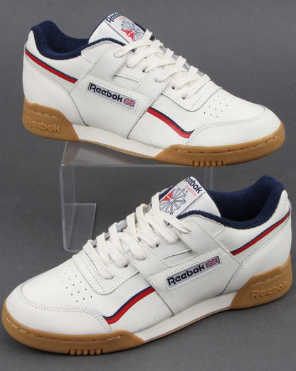 Reebok Workout Plus Classic Sneakers Weiß/Marineblau/Rot