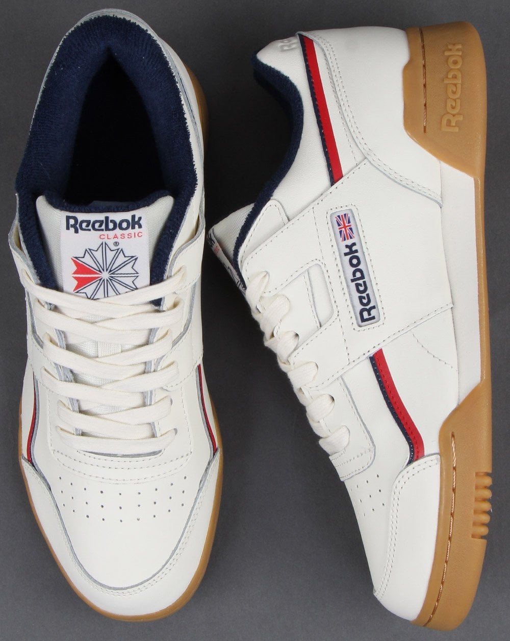 Reebok Workout Plus Classic Sneakers Weiß/Marineblau/Rot