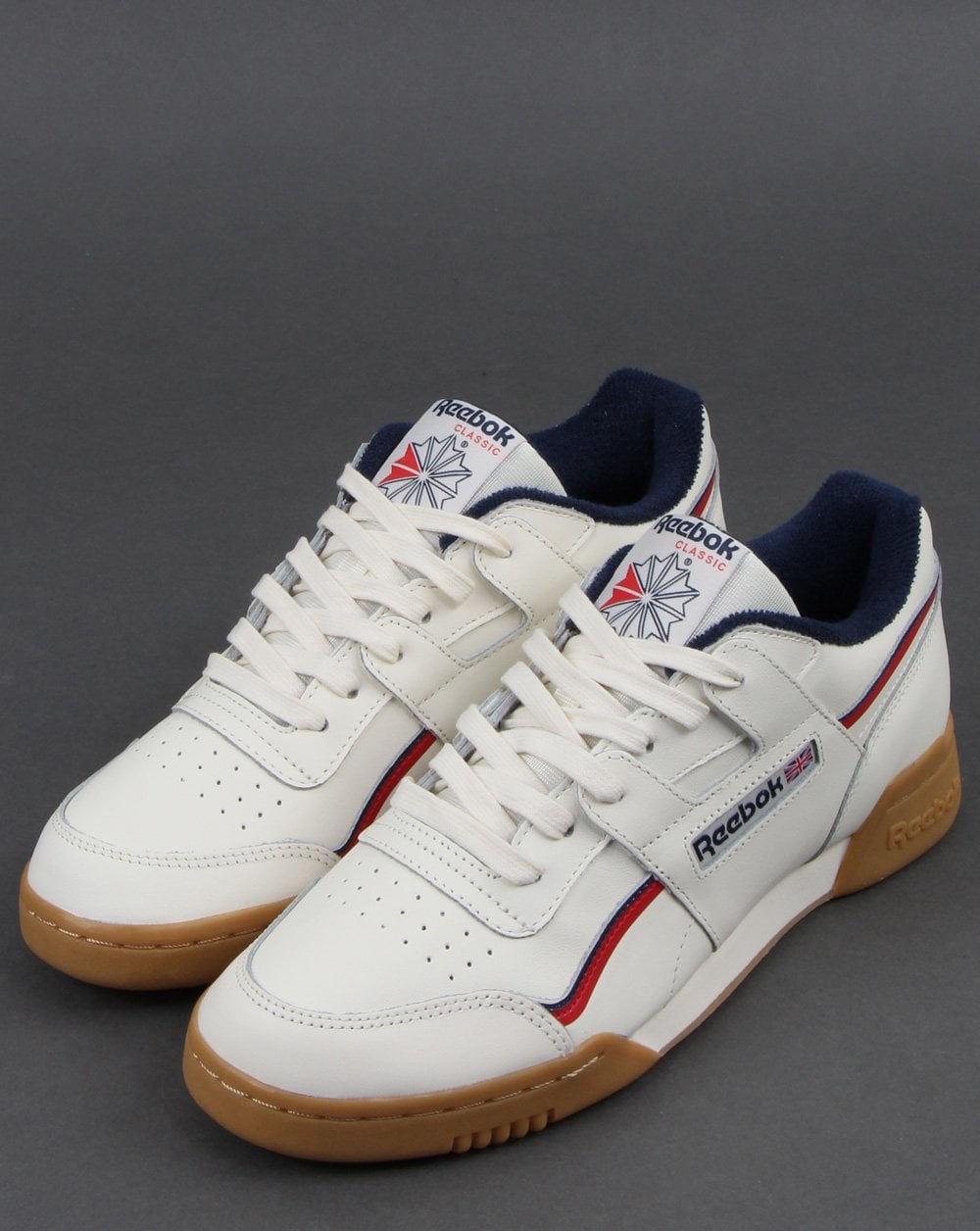 Reebok Workout Plus Classic Sneakers Weiß/Marineblau/Rot