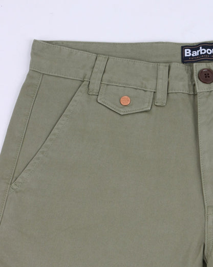 Barbour Neuston Twill-Shorts Olivgrün