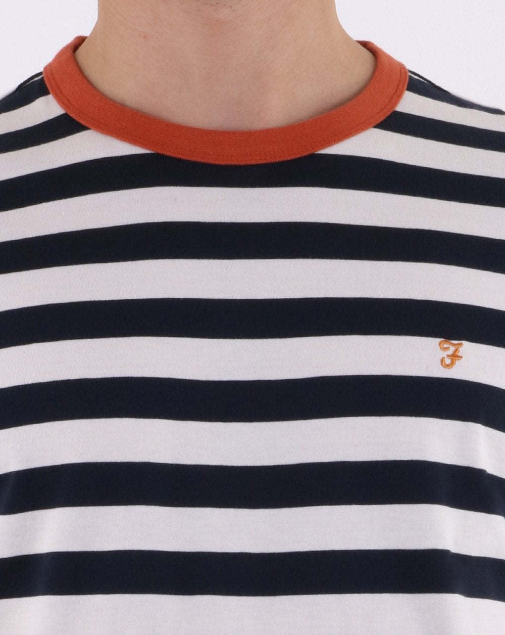 Farah – Belgrove – Gestreiftes T-Shirt in Marineblau