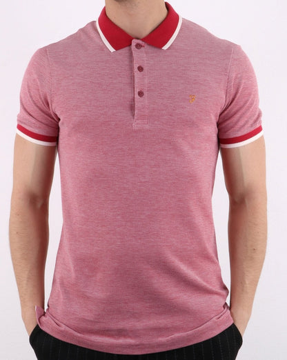 Farah Basel Piqué-Poloshirt Rot