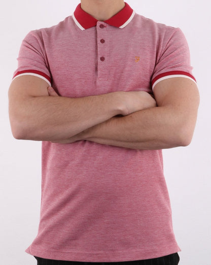 Farah Basel Piqué-Poloshirt Rot