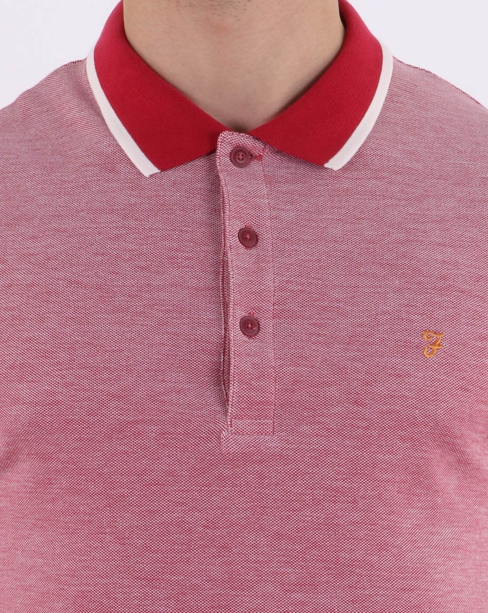 Farah Basel Piqué-Poloshirt Rot
