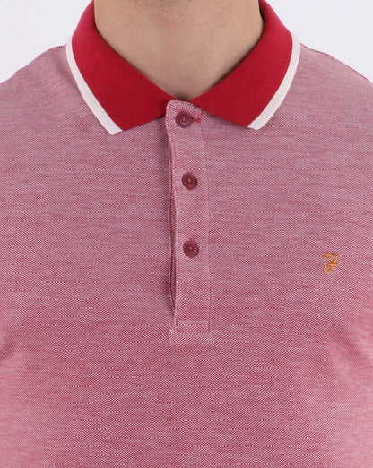 Farah Basel Piqué-Poloshirt Rot