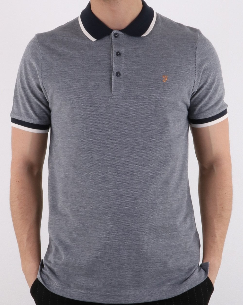 Farah Basel Pique Polo True Navy