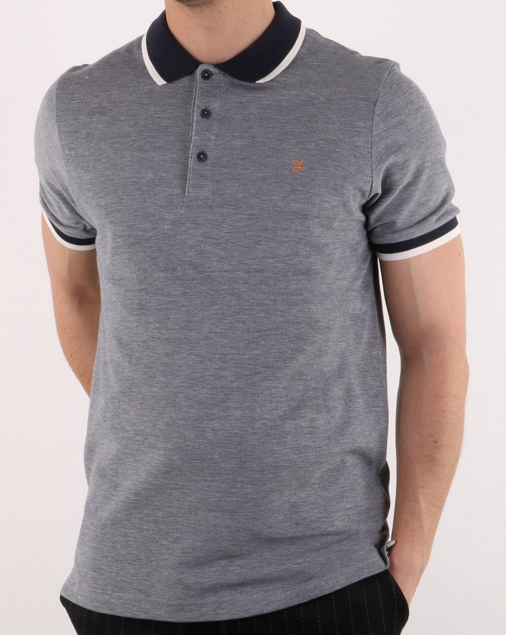 Farah Basel Piqué-Poloshirt True Navy