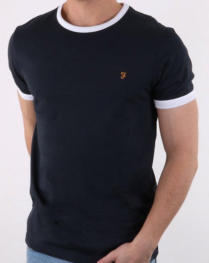 Farah Groves Ringer T-Shirt True Navy