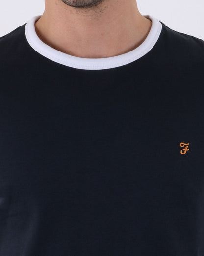 Farah Groves Ringer T-Shirt True Navy