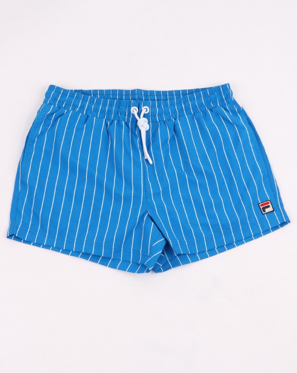 Fila Vintage Pinstripe Swim Shorts Blue-white