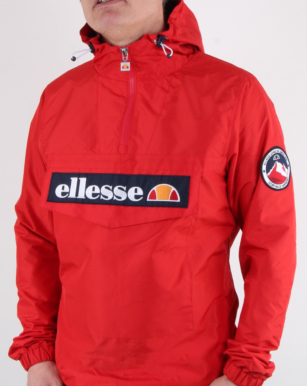 Ellesse – Jacke zum Überziehen mit Viertelreißverschluss in Scharlachrot