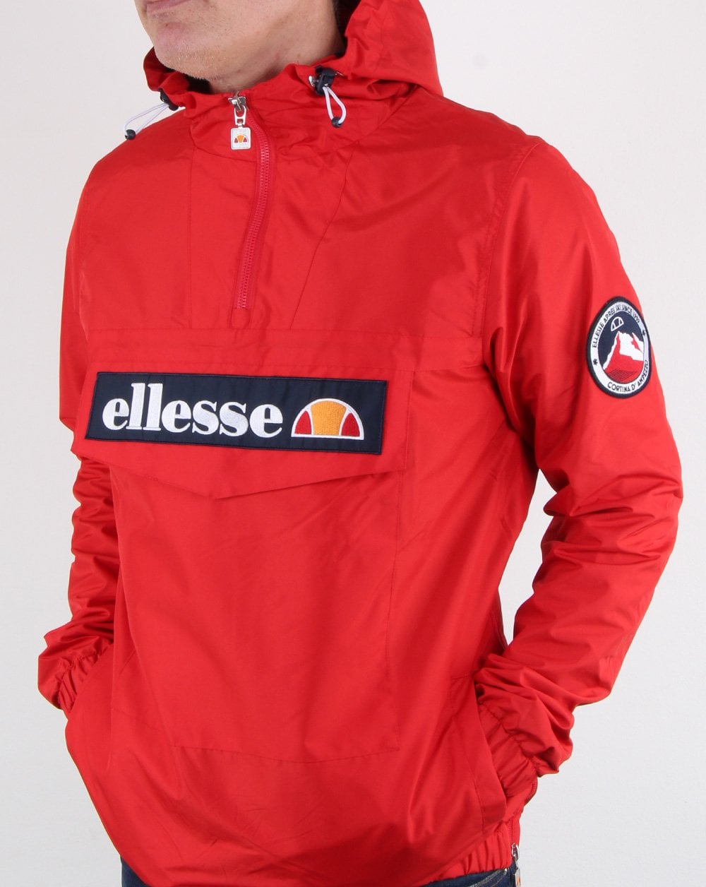 Ellesse – Jacke zum Überziehen mit Viertelreißverschluss in Scharlachrot