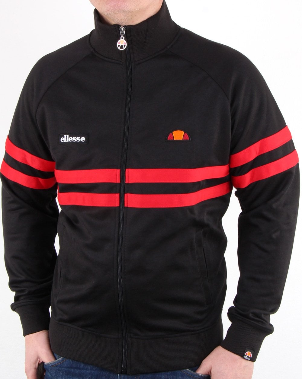 Ellesse Rimini Trainingsjacke Schwarz/Rot