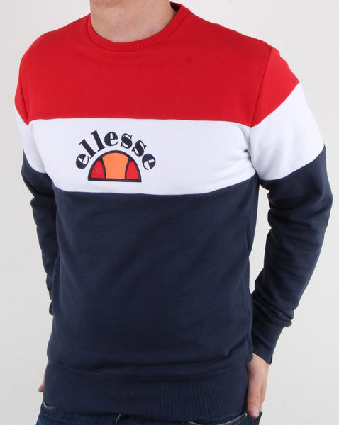 Ellesse Block Stripe Sweatshirt Navy/white/red