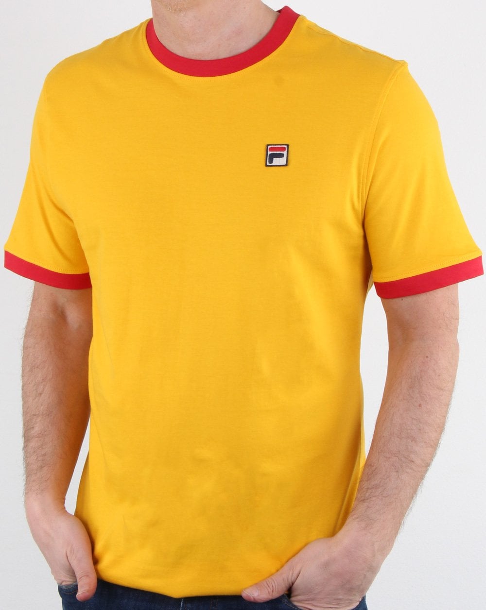 Fila Vintage Ringer T-Shirt Gelb/Rot