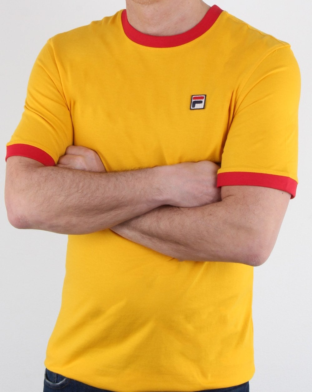 Fila Vintage Ringer T-Shirt Gelb/Rot