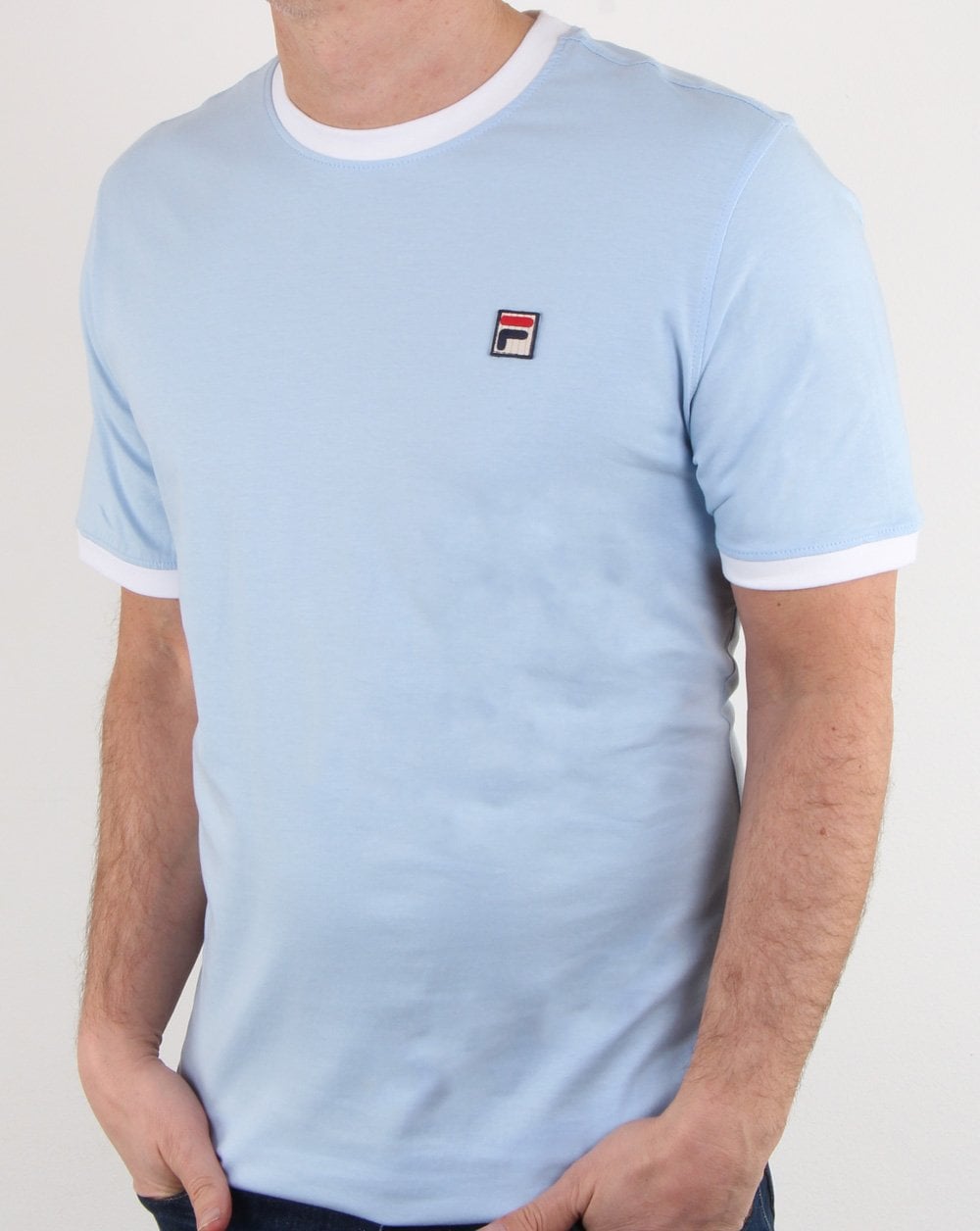 Fila Vintage Ringer T Shirt Sky Blue/white
