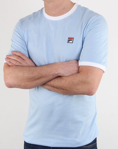 Fila Vintage Ringer T-Shirt Himmelblau/Weiß