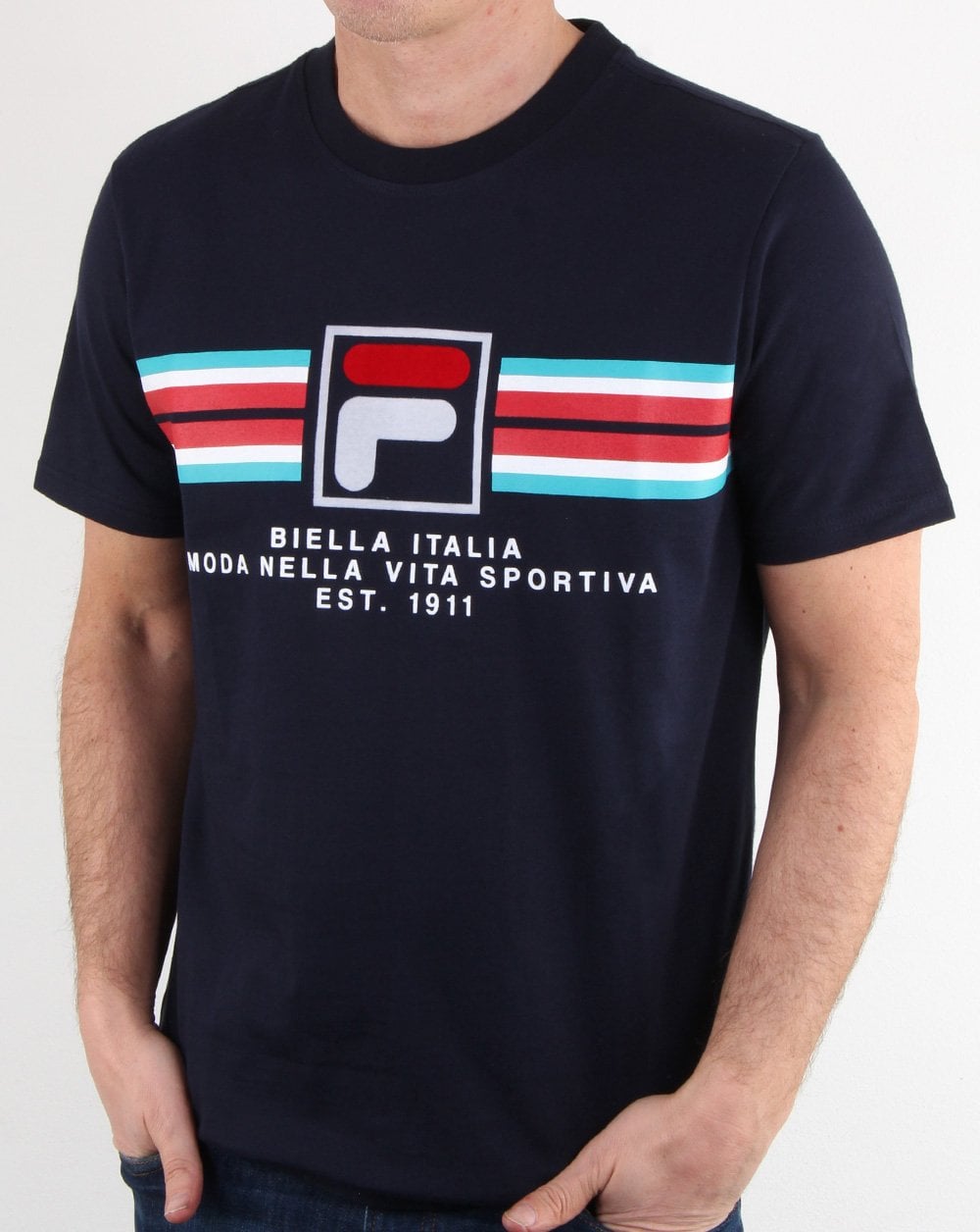 Fila Vintage Mercedes T Shirt Navy