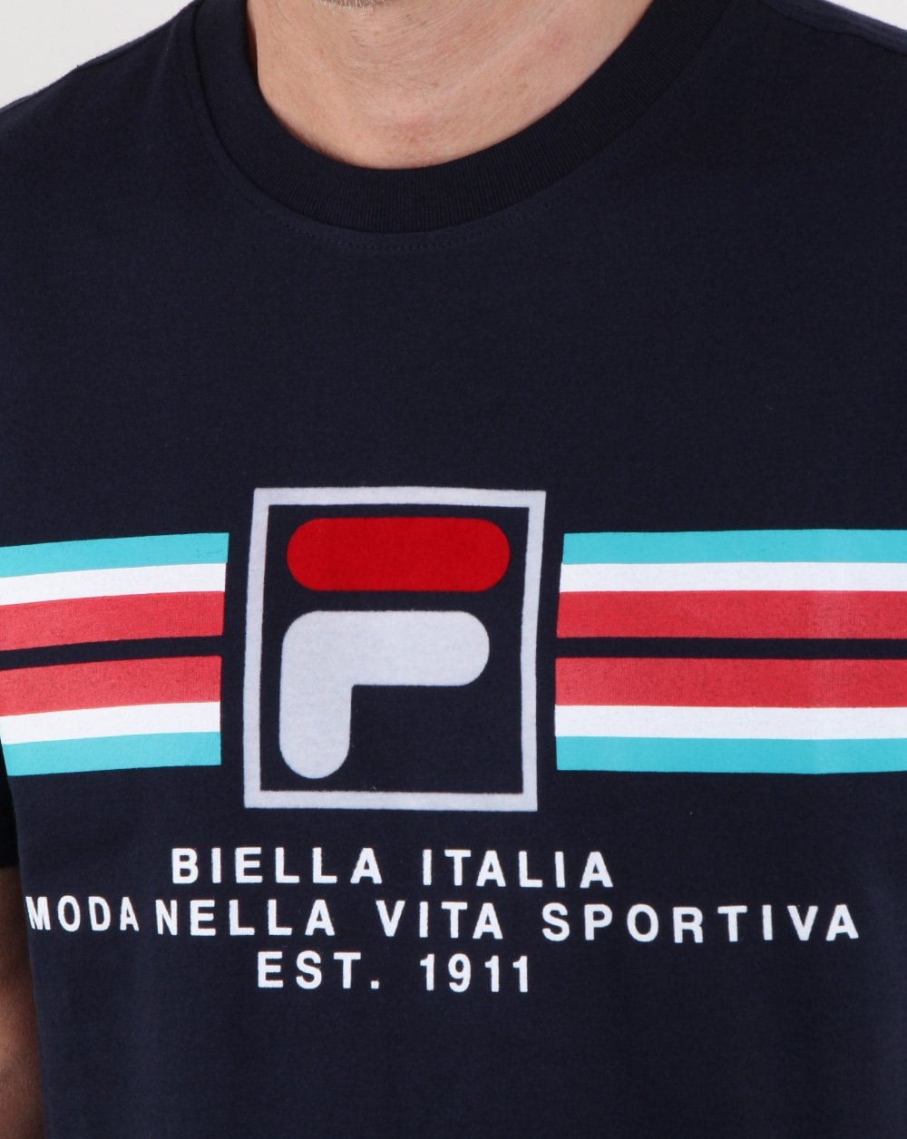 Fila Vintage Mercedes T Shirt Navy