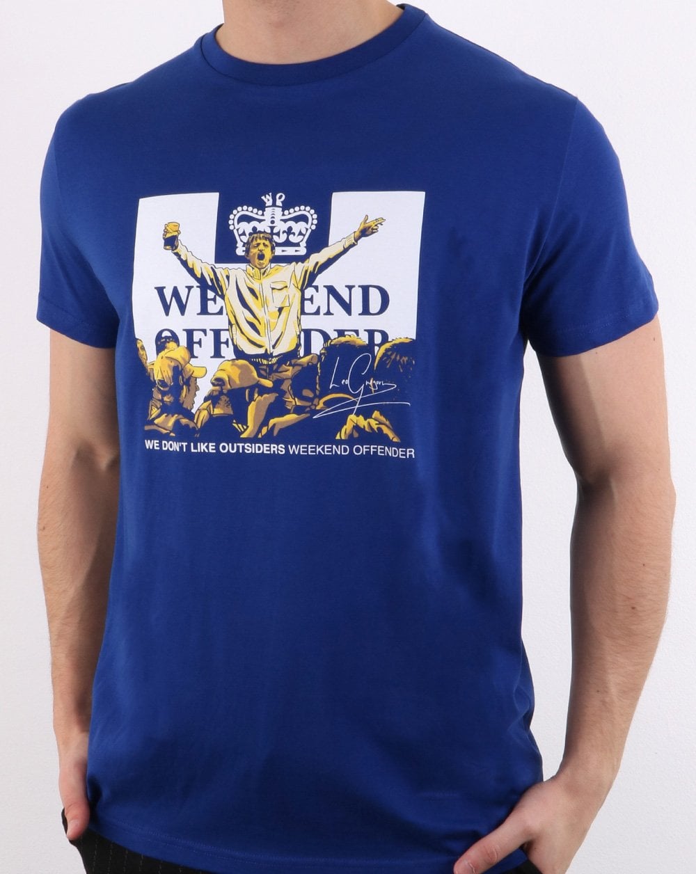 Weekend Offender Leo Gregory T Shirt Electric Blue