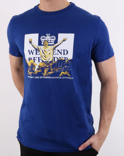 Weekend Offender Leo Gregory T-Shirt Electric Blue