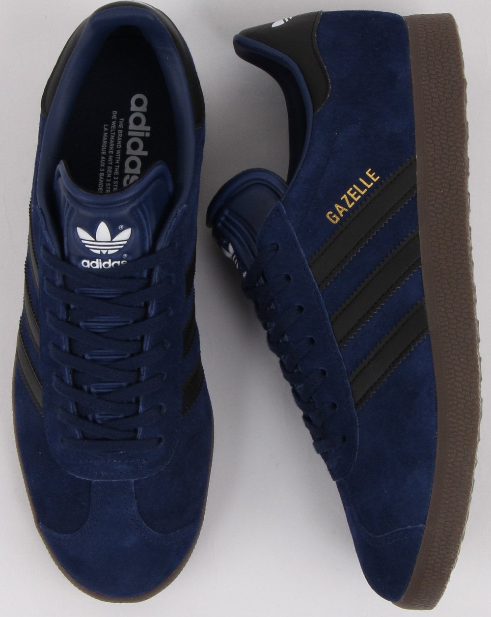 Adidas Gazelle Trainers Dark Blue/black/gum