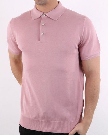 Ben Sherman Strick-Poloshirt Hellrosa
