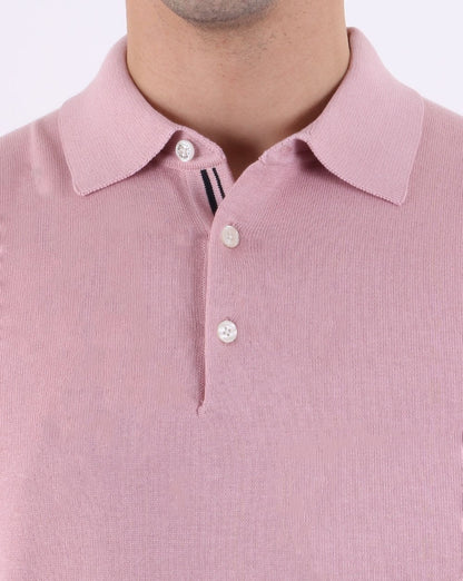 Ben Sherman Strick-Poloshirt Hellrosa